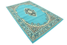 Load image into Gallery viewer, Unique Loom Reza Area Rug, 5' x 8', Turquoise
