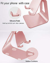 Load image into Gallery viewer, Adjustable Cell Phone Stand, CreaDream Phone Stand, Cradle, Dock, Holder, Aluminum Desktop Stand Compatible With Phone Xs Max Xr 8 7 6 6s Plus SE Charging, Accessories Desk,All Mobile Phones-Rose Gold
