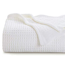 Load image into Gallery viewer, Bedsure 100% Cotton Thermal Blanket - 405GSM Premium Breathable Blanket in Waffle Weave for Home Decoration - Perfect for Layering Any Bed for All-Season - Full/Queen Size (90 x 90 inches), White
