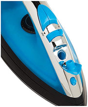 Load image into Gallery viewer, Sunbeam Steam Master 1400 Watt Mid-size Anti-Drip Non-Stick Soleplate Iron with Variable Steam control and 8' Retractable Cord, Black/Blue, GCSBCL-202-000
