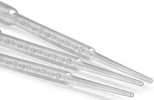 Load image into Gallery viewer, 200 Bulk Pack Plastic Transfer Pipettes By D&amp;H Medical: Squeeze Droppers For Essential Oils, Makeup, Liquor &amp; Experiments – 3ml Suction Injector Tools For Lab, Hospital, School Classroom &amp; Home Use
