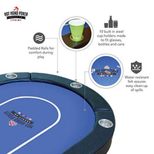 Load image into Gallery viewer, Hot Hand Poker, 10 Player Folding Poker Table, Water-Resistant Felt, Portable, Easy Storage and Transportation, No Assembly Required, 84" L x 42" W x 30" H
