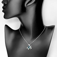 Load image into Gallery viewer, 925 Sterling Silver Abalone Shell Sea Turtle Pendant Necklace for Women, 18"
