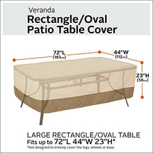 Load image into Gallery viewer, Classic Accessories Veranda Water-Resistant 72 Inch Rectangular/Oval Patio Table Cover
