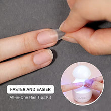 Load image into Gallery viewer, GAOY Nail Tips and Glue Gel Nail Kit, Gel Extension Acrylic Nail Set with UV Light, 300Pcs Press On Matte Coffin Nails and Tools
