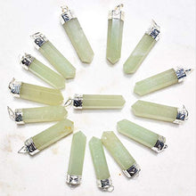 Load image into Gallery viewer, Zenergy Gems Selenite Charged Faceted Hand-Made Natural Green Aventurine Crystal Pendants + Selenite Heart Charging Crystal (Green Aventurine - Himalayan)
