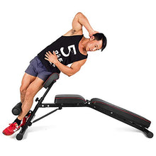 Load image into Gallery viewer, DlandHome Home Gym Adjustable Bench Sit Up Incline Exercise Dumbbell Bench Height Adjustable, Multi-Functional Strength Training Fitness Workout Station, PSBB004
