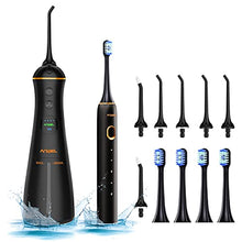 Load image into Gallery viewer, Water Flosser and Electric Toothbrush Combo, Cordless Dental Oral Irrigator with 6 Modes 6 Jet Tips &amp; 4 Brush Heads, LCD Display &amp; DIY Mode, 300ML IPX7 Waterproof Teeth Cleaner for Braces Bridges Care

