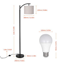Load image into Gallery viewer, Tomshine Floor Lamp, Modern Floor Lamp Standing Industrial Arc Light with Hanging Lamp Shade, LED Floor Lamp for Living Room,Bedroom

