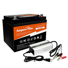Load image into Gallery viewer, Ampere Time 12V 50Ah LiFePO4 Battery with 14.6V 10A Dedicated Lithium Battery Charger; Built-in 50A BMS, 4000+ Cycles, for Bass Boats, Trolling Motors, Monitoring Device, RV, Solar application
