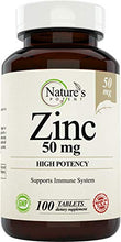 Load image into Gallery viewer, Zinc 50mg [High Potency] Supplement - Immune Support System from Natural Zinc (Oxide/Citrate) 100 Tablets, Made by Nature’s Potent.
