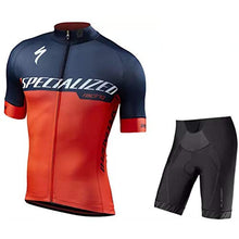 Load image into Gallery viewer, Men's Cycling Jersey Set Quick-Dry UPF 50+ Bicycle Shirt Bib Shorts with 3D Gel Padded MTB Riding Clothing kit
