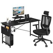 Load image into Gallery viewer, YITAHOME Home Office Desk Chair Set 55 Inches, Ergonomic Adjustable Chair and Computer Desk 400lb Capacity with Storage Bag and Monitor Stand, 360°Chair, Home Furniture Workstation Sets, Black

