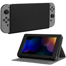 Load image into Gallery viewer, Fintie Protective Case for Nintendo Switch - [Multi-Angle Viewing] Ultra Slim Vegan Leather Play Stand Cover with Elastic Strap for Nintendo Switch 2017 - Black
