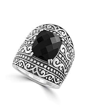 Load image into Gallery viewer, Effy 925 Sterling Silver Onyx Ring, 3.9 TCW IRS0H136XX
