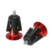 Load image into Gallery viewer, Wake Bar End Plugs Handlebar End Caps Bike Handlebar Plugs for Most Bicycle, Mountain Bike, Road Bike, MTB, BMX (2 Counts, Rubber Sponge Aluminum, Red)

