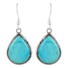 Load image into Gallery viewer, Turquoise Earrings Sterling Silver 925 Genuine Turquoise Jewelry (Select style) (Teardrop Dangles)
