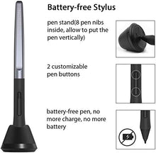 Load image into Gallery viewer, HUION Inspiroy H640P Graphic Tablets OSU Drawing Tablet with 6 Shortcut Keys, Digital Drawing Pad with 8192 Battery-Free Pen Tilt Function, Glove and 18 Pen Nibs Included
