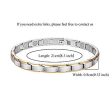 Load image into Gallery viewer, Feraco Magnetic Bracelets for Women Arthritis Pain Relief Elegant Stainless Steel Strong Magnets Therapy Bracelet, Silver Gold
