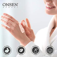 Load image into Gallery viewer, Onsen Japanese Anti Aging Hand Cream - Firming Hand Lotion Features Pagoda Flower Enzyme, Wasabi Extract Infusion, Hyaluronic Acid, and Shea Butter, for Clarified and Moisture Rich Skin (4.5 Oz)
