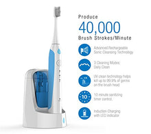 Load image into Gallery viewer, Pursonic S750 Sonic SmartSeries Electronic Power Rechargeable Battery Toothbrush with UV Sanitizing Function, Black, 1.5 Pound, Includes 12 Brush Heads
