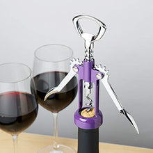 Load image into Gallery viewer, True Soar Purple Winged Corkscrew, Self Centering Worm, Bottle Opener
