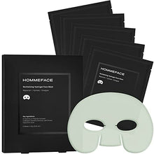Load image into Gallery viewer, HOMMEFACE Revitalizing Hydrogel Facial Mask Set for Men (5ct) - Hydrating, Anti-aging &amp; Soothing Face Sheet Mask with Hyaluronic Acid, Vitamin B, C, E &amp; Peptides, Beard-Friendly
