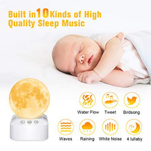 Load image into Gallery viewer, Moon Lamp, HOKEKI 7 Colors LED 3D Moon Light with Stand &amp; Remote&amp;Touch Control&amp;White Noise Machine and USB Rechargeable, Moon Light Lamps for Kids Lover Birthday Gifts.
