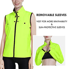 Load image into Gallery viewer, BALEAF Women's Cycling Jacket Waterproof Rain Bike Jackets Wind Breakers Removable Sleeves Running Lightweight Fluorescent Yellow Size L
