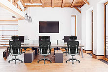 Load image into Gallery viewer, Eurotech Seating Ergohuman High Leather Seat/Mesh Back Swivel Chair, Black
