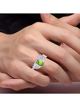Load image into Gallery viewer, RYLOS Classic Nugget Beautiful Peridot &amp; Diamond Ring - August Birthstone

