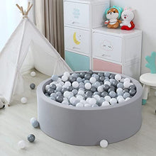 Load image into Gallery viewer, GOGOSO Ball Pit Balls - Plastic Play Pit Balls Crawl Balls with Color Grey, Light Grey, White for Baby Kids Playpen Pool, 2.2 Inch, 100 pcs
