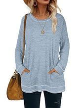Load image into Gallery viewer, Tunic Sweatshirts for Women with Pockets Lightweight Sweaters Long Sleeve Cute Tops
