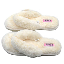 Load image into Gallery viewer, Millffy Women's Indoor Shoes Fashion Flax Home Lucy Refers to flip Flops Comfy Cozy Fur Slippers (5-6 M US, Cross Rose)
