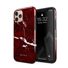 Load image into Gallery viewer, BURGA Phone Case Compatible with iPhone 11 PRO - Iconic Ruby Red Marble Cute Case for Women Heavy Duty Shockproof Dual Layer Hard Shell + Silicone Protective Cover
