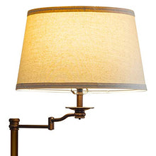 Load image into Gallery viewer, Brightech Caden Swing Arm LED Floor Lamp- Classic Lamp with Extending Arm - Diffusing Lamp Shade - Tall Industrial Uplight for Living Room, Family Room, Office or Bedroom - Bronze
