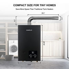 Load image into Gallery viewer, Tankless Water Heater Natural Gas, Camplux On Demand Hot Water Heater Indoor for 2-3 Persons Home Use, 2.64 GPM, Black
