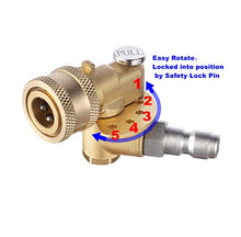 Load image into Gallery viewer, Meteor Blast Quick Connecting Pivoting Coupler Attachment 120 Degree with 5 Angles and Safety lock for Pressure Washer Spray Nozzle , Cleaning Hard to Reach Area Max 5000 PSI 1/4 Inch Plug
