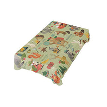 Load image into Gallery viewer, ALAZA Camping Animals Jungle Fox Bear Rabbit Tablecolth Table Cover for Party Dining Room Kitchen Decor,54 X 72,Stain and Wrinkle Resistant Washable Rectangle Table Cloth
