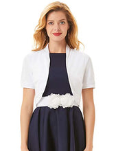 Load image into Gallery viewer, Belle Poque Women's Ruffle Bolero Shrugs Open Front Cardigan for Evening Dress (Navy,S)
