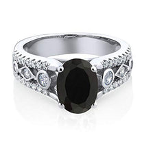 Load image into Gallery viewer, Gem Stone King Sterling Silver Black Onyx Women's Engagement Ring 1.81 cttw Gemstone Birthstone (Size 7)
