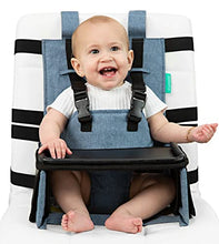 Load image into Gallery viewer, Portable High Chair for Travel with Exclusive Compact Tray - Travel High Chair Seat Safely Attaches to Most Chairs - Toddler &amp; Baby Travel Essential - Baby Travel Accessories
