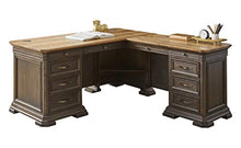 Load image into Gallery viewer, Martin Furniture IMSA684R-KIT Executve L-Desk &amp; Return with Solid Wood Plank Tops, Fully Assembled, Brown
