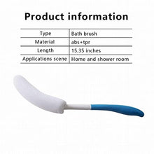 Load image into Gallery viewer, MagiDeal Vinyl Quote Me Long Anti-Slip Curve Handled Bath Body Brush, Easy Reach for Seniors, Suitable for Elderly/Pregnant Aid Bathing &amp; Shower, Blue, 15.35"
