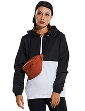 Load image into Gallery viewer, BALEAF Women's Half Zip Running Cycling Jacket Water-Resistant Lightweight Windbreaker Track Hoodie Drawstring Pockets White Zip L
