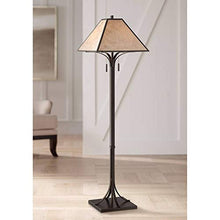 Load image into Gallery viewer, Duarte Mission Rustic Floor Lamp Oil Rubbed Bronze Tapering Square Light Mica Shade for Living Room Reading Bedroom Office - Franklin Iron Works
