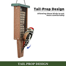 Load image into Gallery viewer, Kingsyard Recycled Plastic Suet Bird Feeder, Double Capacity Tail-Prop Suet Feeder for Outside Hanging, Sturdy &amp; Durable, Great for Woodpecker &amp; Clinging Birds, Green
