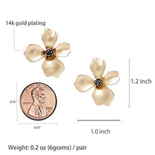 Load image into Gallery viewer, 14K Gold Plated Fashion Metal Flower Petals Simple Personality Trend luxury flower with S925 Silver Needle for Women Girl Gifts Valentines/Birthday/Anniversary/Mother’s Day
