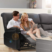 Load image into Gallery viewer, FDW Recliner Sofa PU Leather Set 3 PCS Motion Sofa Loveseat Recliner Sofa Recliner Couch Manual Reclining Chair 3 Seater for Living Room
