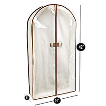Load image into Gallery viewer, Smart Design Canvas Gusseted Garment Bag Hanger - (24 x 42 Inch) - Clothing Storage Cover - w/Cedar Wood - Odor Repellent - Suits, Dresses Travel Closet Organization - [Natural Canvas]
